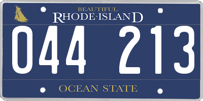 RI license plate 044213