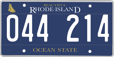 RI license plate 044214