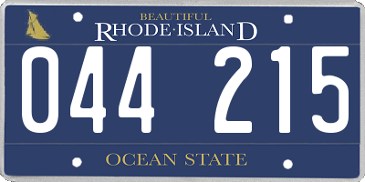 RI license plate 044215