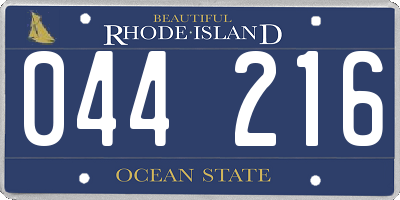 RI license plate 044216