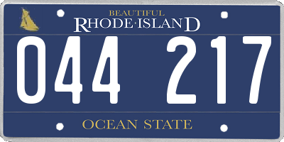 RI license plate 044217