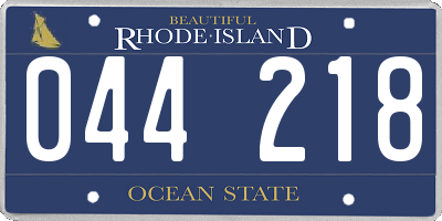 RI license plate 044218