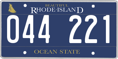 RI license plate 044221