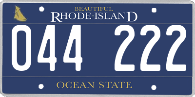 RI license plate 044222