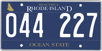 RI license plate 044227