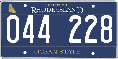 RI license plate 044228