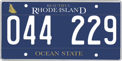 RI license plate 044229