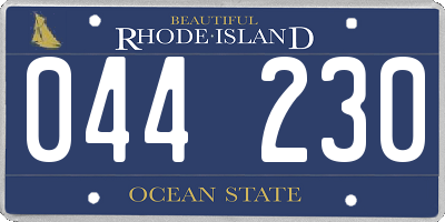 RI license plate 044230