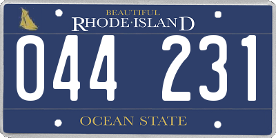 RI license plate 044231