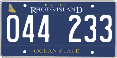 RI license plate 044233