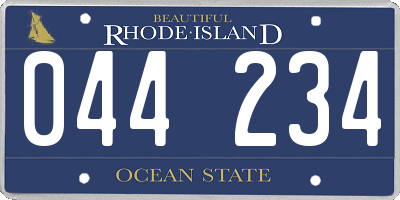 RI license plate 044234