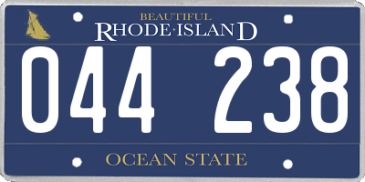RI license plate 044238