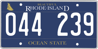 RI license plate 044239