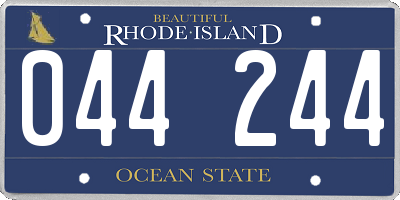 RI license plate 044244