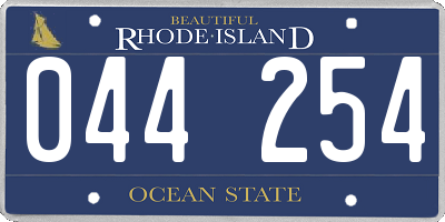 RI license plate 044254