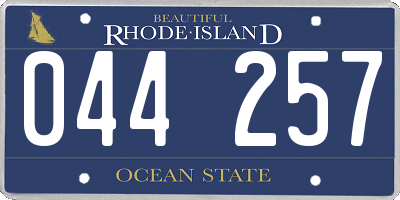 RI license plate 044257