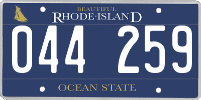 RI license plate 044259