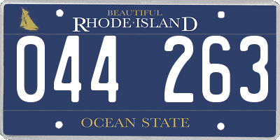 RI license plate 044263