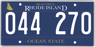RI license plate 044270