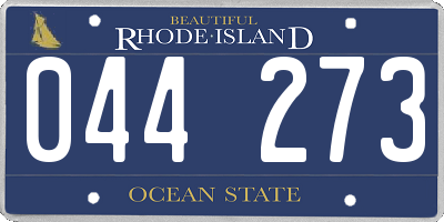 RI license plate 044273