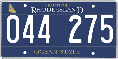 RI license plate 044275