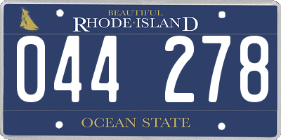 RI license plate 044278