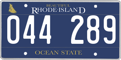 RI license plate 044289