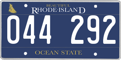 RI license plate 044292