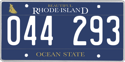RI license plate 044293