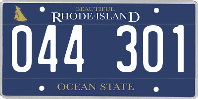 RI license plate 044301