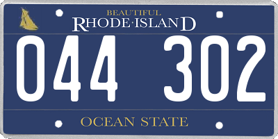 RI license plate 044302