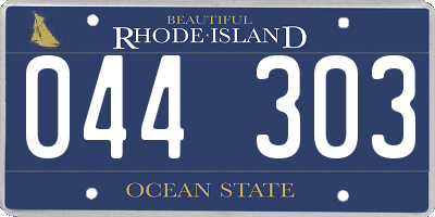 RI license plate 044303