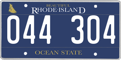 RI license plate 044304
