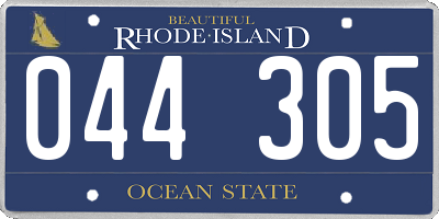 RI license plate 044305