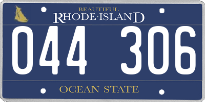 RI license plate 044306
