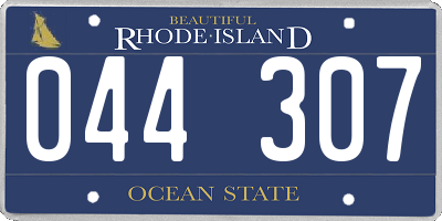 RI license plate 044307