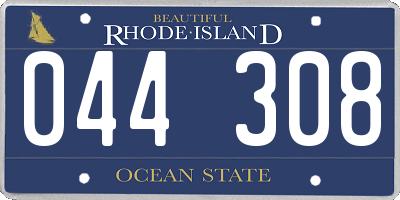 RI license plate 044308