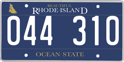 RI license plate 044310