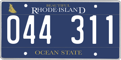 RI license plate 044311