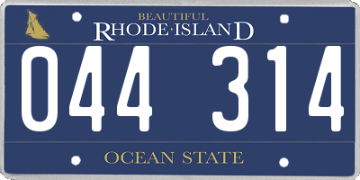 RI license plate 044314