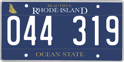 RI license plate 044319