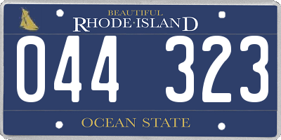 RI license plate 044323