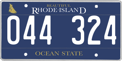 RI license plate 044324