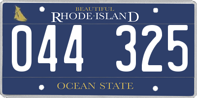 RI license plate 044325
