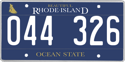 RI license plate 044326