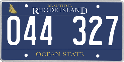RI license plate 044327