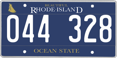 RI license plate 044328