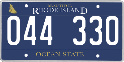RI license plate 044330