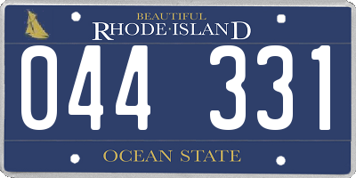 RI license plate 044331