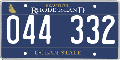 RI license plate 044332
